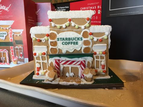 Starbucks in gingerbread Coffee Shop Gingerbread House, Starbucks Gingerbread House, Mug Gingerbread House, Snowglobe Gingerbread House, Gingerbread House Winners, Extravagant Gingerbread House, Starbucks Shop, Homemade Gingerbread House, Wonderful Counselor