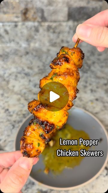 Katie Cross on Instagram: "Lemon Pepper Chicken Skewers 🔥🔥 full recipe on my website!! They are to good not to share with y’all! 😮‍💨 #chicken #airfryer #dinnerideas #recipe #easyrecipe" Lemon Pepper Chicken Skewers, Bio Food, Lemon Pepper Chicken, Pepper Chicken, Chicken Skewers, Chicken Stuffed Peppers, Dinner Appetizers, Lemon Pepper, Lemon Chicken