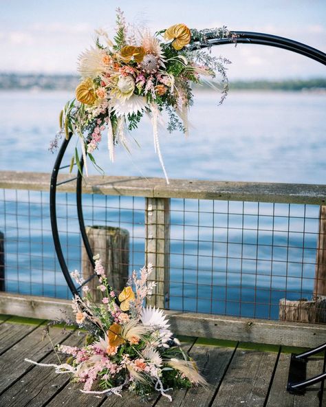 Tamara Nicole on Instagram: “Wishing B&A a HUGE congrats on their first baby! Sending good sleep vibes to you both 🤣. I know you guys will make amazing parents,…” Diy Wedding Arch Circle, Wedding Arch Circle, Branch Arch Wedding, Fall Wedding Arches, Diy Wedding Arch, Circle Arch, Metal Wedding Arch, Wedding Arches, Homemade Wedding