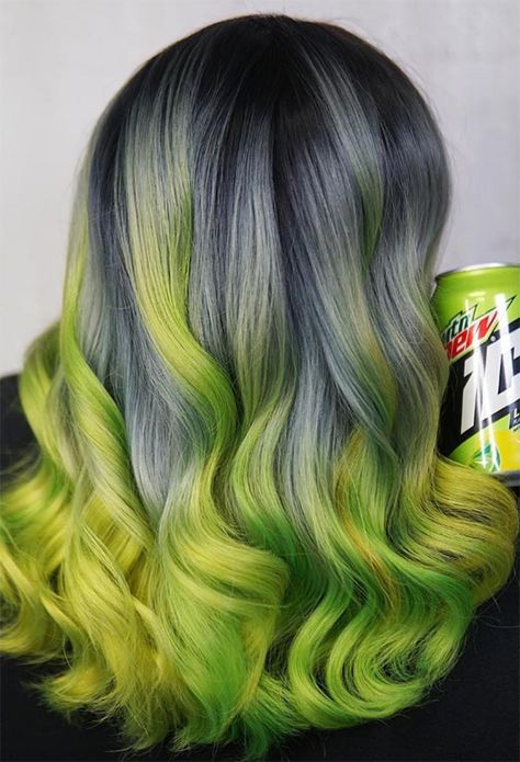 63 Offbeat Green Hair Color Ideas: Green Hair Dye Kits to Try  #greenhair #hair #haircolor #haircolors Green Hair Color Ideas, Grey Hair Color Ideas, Pastel Green Hair, Green Hair Color, Hair Dye Brands, Neon Green Hair, Emerald Green Hair, Grey Hair Looks, Green Hair Dye