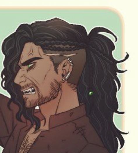 Rugged Character Design, Strong Oc Male, Curly Hair Male Character Art, Dread Character Design, Beard Drawing Reference, Hunter Oc Male, Male Character Design Beard, Male With Beard Character Design, Pirate Oc Male