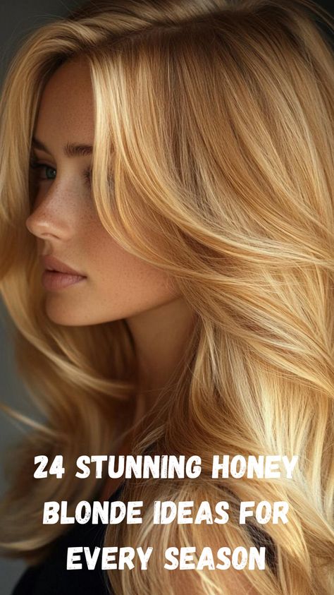 Honey blonde is a versatile shade that works beautifully in any season. These 24 color ideas range from soft, sun-kissed hues to deeper, richer tones, allowing you to find the perfect look for your skin tone and style. Whether you want to brighten your summer glow or add warmth in the winter, these honey blonde styles offer a radiant, natural finish that will leave you feeling confident and refreshed all year long. Blonde Highlight Shades, Blonde Hair Color Ideas For Cool Skin Tones, Blonde Hair Color Ideas For Fall Caramel Carmel Highlights, Honey Blonde Hair Styles, Blonde For Warm Skin Tone, Warm Blonde Hair Color Honey Caramel, Different Tones Of Blonde Shades, Fall Honey Blonde, Shades Of Dark Blonde