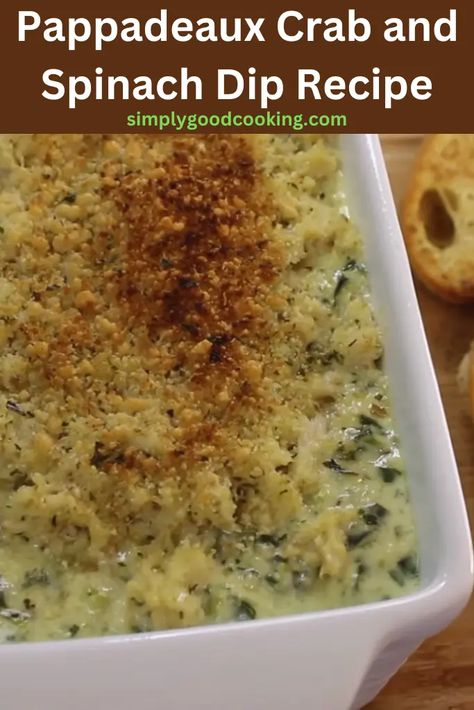 Pappadeaux Crab and Spinach Dip Recipe Pappadeaux Crab And Spinach Dip Recipe, Spinach Crab Dip Recipe, Crab And Spinach Dip Recipe, Crab Spinach Dip, Crabmeat Dip, Spinach Cheese Dip, Spinach Dip Recipe, Crab And Lobster, Crab Dip