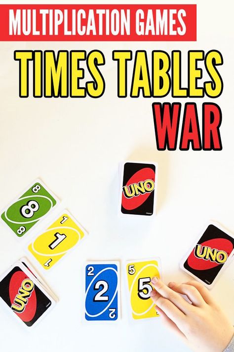 Multiplication Maths Games: TImes Tables War Math Card Games, Maths Games, Math Games For Kids, Card Games For Kids, Math Multiplication, Learning Cards, Fun Math Games, Times Tables, Math Game