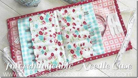 interchangeablecase_coah Knitting Needle Case Tutorial, Diy Knitting Needle Case, Knitting Needle Case Pattern, Interchangeable Knitting Needle Case, Diy Knitting Needles, Crochet Needle Case, Frixion Erasable Pens, Circular Needle Case, Knitting Needle Storage