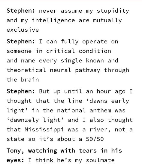 Ironstrange Incorrect Quotes, Ironstrange Headcanons, Tony Harem, Ironstrange Family, Marvel Ships, Marvel Headcanon, Terrible Jokes, Best Marvel Characters, Superhero Memes