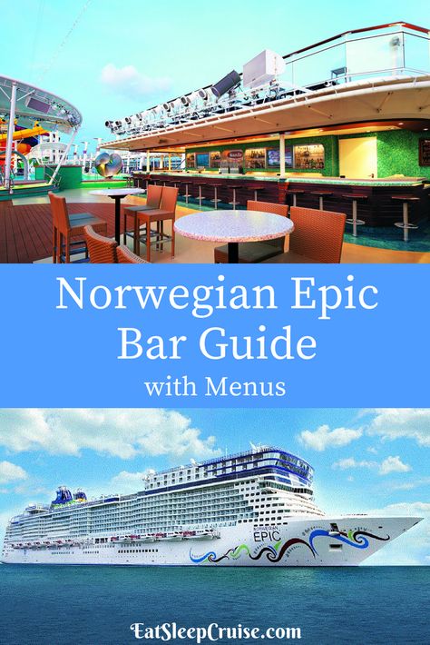 Norwegian Epic Bar Guide With Menus #cruise #CruiseNorwegian #NorwegianEpic Ncl Epic, Cruise Drinks, Divorce Celebration, Norwegian Epic, Ncl Cruise, Cruise Activities, Space The Final Frontier, Zen Life, Cruise Packing