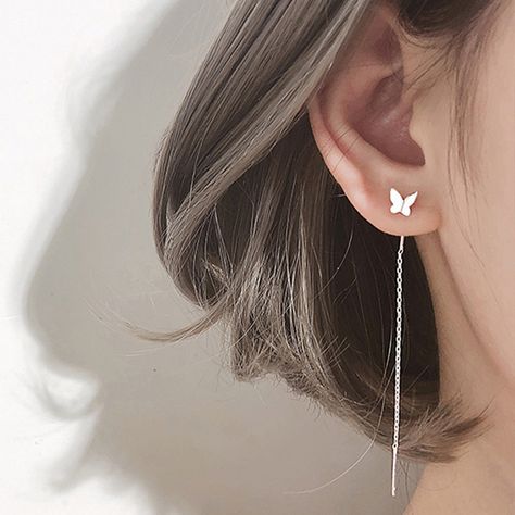 Long Silver Earrings, Long Chain Earrings, Produk Apple, Wedding Pendant, Long Tassel Earrings, Butterfly Earrings Stud, Tassel Drop Earrings, Hair Spray, Stylish Earring