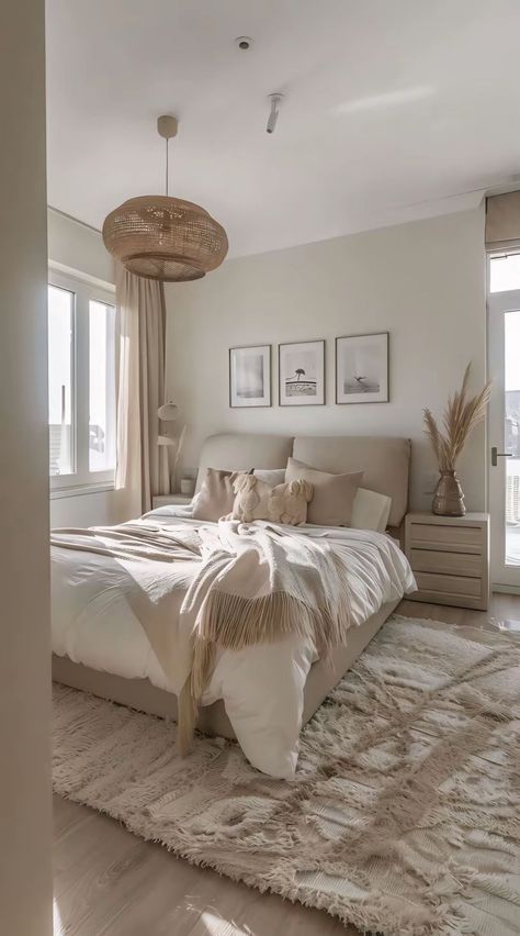 Beige Bedroom Design, Bedroom Color Combination, Neutral Bedrooms, Fall Living Room, Beige Bedroom, Bedroom False Ceiling Design, Bedroom Design Ideas, Room Makeover Bedroom, Cozy Throws