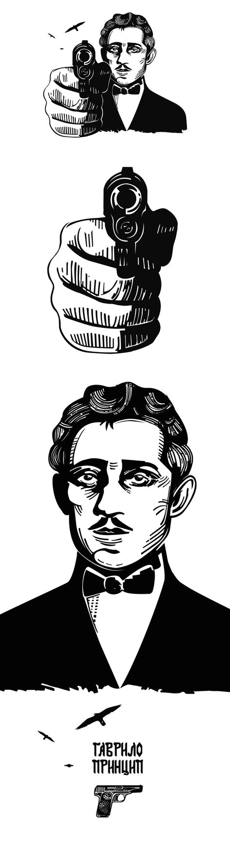 Gavrilo Princip on Behance Gavrilo Princip Tattoo, Orthodox Tattoo, Gavrilo Princip, Design For Clothing, Crown Tattoos, Russian Tattoo, Sticker Tattoo, Anchor Tattoos, Tarot Card Spreads