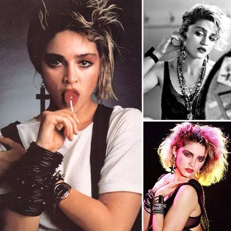 One Earring: One of the coolest '80s trends that Madonna launched was wearing only one earring. It had to be oversize, and it had to make a statement.  Source: MSQ Nicki Minaj Dance, Madonna 80s Outfit, Madonna Outfits, Madonna Style, Madonna Costume, 80s Madonna, 80s Costumes, Madonna Concert, 80's Prom