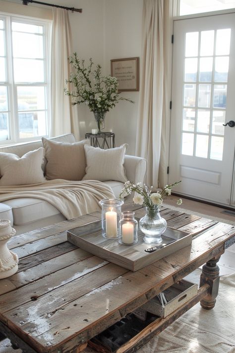 Home Furniture Ideas Living Room, Farmhouse Chic Home Decor, Farmhouse Living Rooms Ideas, Farmhouse Aesthetic Living Room, Elegant Farmhouse Living Room, Modern Farmhouse Decor Living Room, Small Farmhouse Living Room, Grey Farmhouse Living Room, Transitional Farmhouse Decor