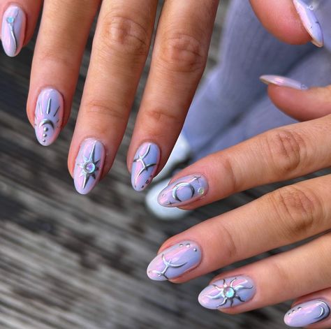 I Want… Pisces Nails Nails Pisces, Pisces Nail Art, B Day Nails, Pisces Nails, Gemstone Nails, Zodiac Nail Designs, Pisces Season, Abstract Nails, Pisces Sign