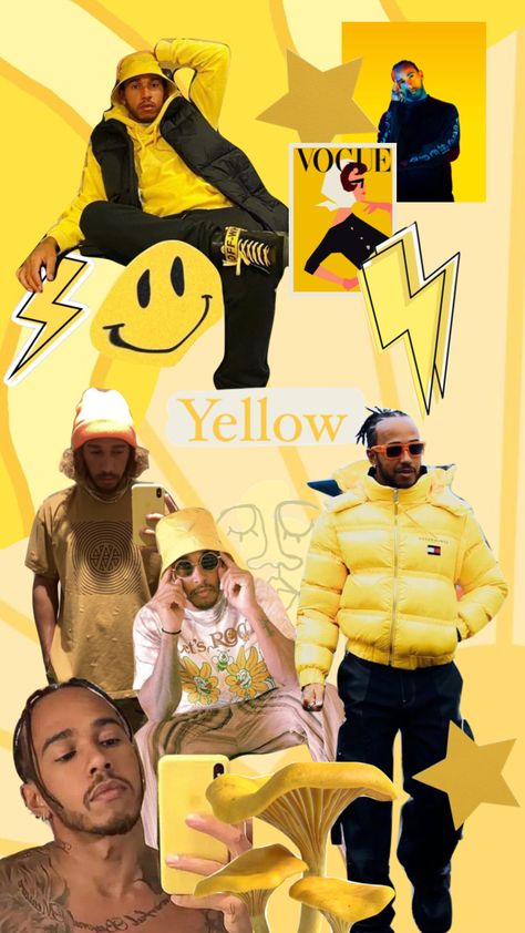 at this point i'm just making one for every colour #lewishamilton #lh44 #f1 #formula1 #yellow #shuffles #collage #aesthetic Every Day Im Shuffling, Shuffles Collage, Lewis Hamilton, F 1, Formula 1, Every Day, Collage, Yellow, Movie Posters