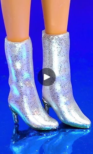 DIY Doll Boots | DIY by Pipe-Cleaner-Crafts B | bbox · Morning Sunshine Barbie Lamp Diy, Barbie Boots Diy, Barbie Flat Shoes Diy, Diy Doll Boots, How To Detangle Barbie Doll Hair, Boots Diy, Barbie Miniatures, Pipe Cleaner Crafts, Pipe Cleaner