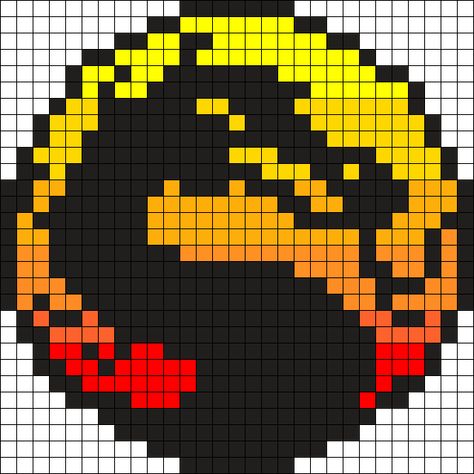 Mortal Kombat Logo Perler Bead Pattern / Bead Sprite Modele Pixel Art, Graph Crochet, Easy Pixel Art, Perler Art, Pixel Art Templates, Embroidery Bracelets, Pixel Crochet, Pixel Art Grid, Kandi Patterns