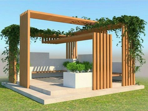 Green House Garden, Kursi Outdoor, Diy Gazebo, Modern Gazebo, Gazebo Plans, Diy Backyard Patio, Outdoor Seating Area, Modern Pergola, Patio Garden Design