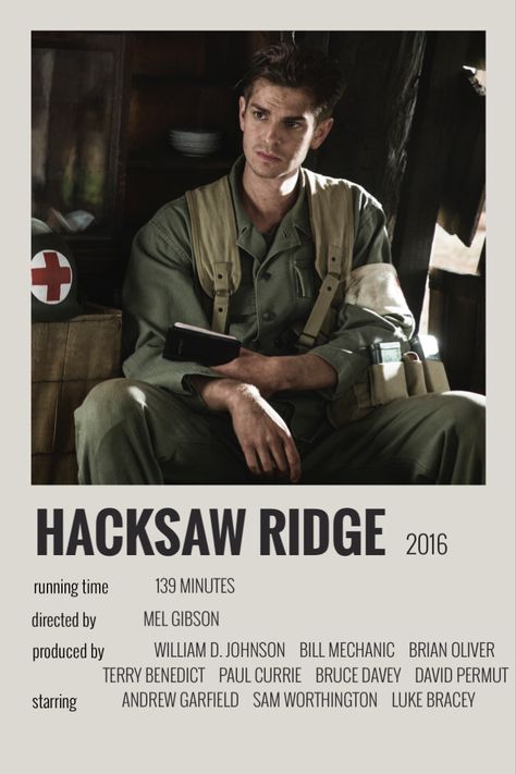 Hacksaw Ridge Movie, Movie Watchlist, Hacksaw Ridge, Posters Movie, Classic Films Posters, Posters Minimalist, Iconic Movie Posters, Movie Card, New Movies To Watch