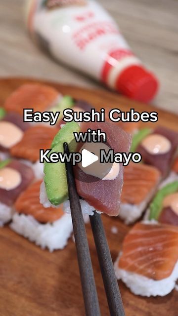 Kewpie USA on Instagram: "Sushi Heaven with our bite-sized nigiri! 🍣 Pressed into an ice cube tray and topped with a spicy Kewpie mayo, these mini bites are perfect for any occasion. Ready to pop, dip, and enjoy! 🍱 🍣 🍱 🍣 
.
.
.
.
#MiniSushiMagic #SpicyMayoBlast #KewpieCreation #SushiFun #BiteSizedDelights #SushiLovers #PartyFood #EasyAppetizers #CreativeCuisine #FoodieFavorite #SnackTime #DeliciousBites 🍱" Sushi Bites, Kewpie Mayo, Easy Sushi, Mini Bites, Sushi Recipes, Ready To Pop, Ice Cube Tray, Snack Time, Bite Size