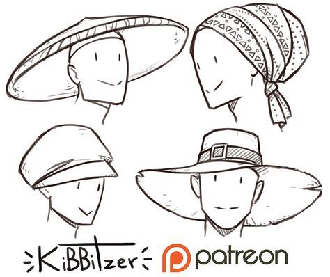 Official Post from kibbitzer: MORE HATS. I LOVE HATS.Now I'm thinking to draw masks!I like masks Cavalier Hat, Drawn Mask, Drawing Hats, Hat Drawing, Výtvarné Reference, Reference Sheet, Poses References, Guided Drawing, Art Poses