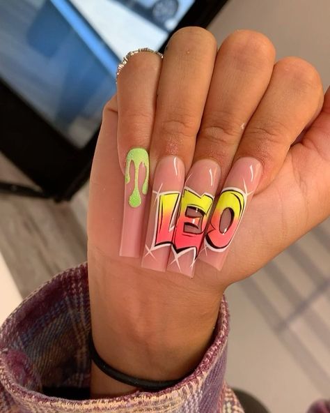 Leo Nails, Leo Szn, Bday Nails, Pretty Nail Colors, Leo Birthday, Leo Season, Daily Nail, Glamorous Nails, Acrylic Designs