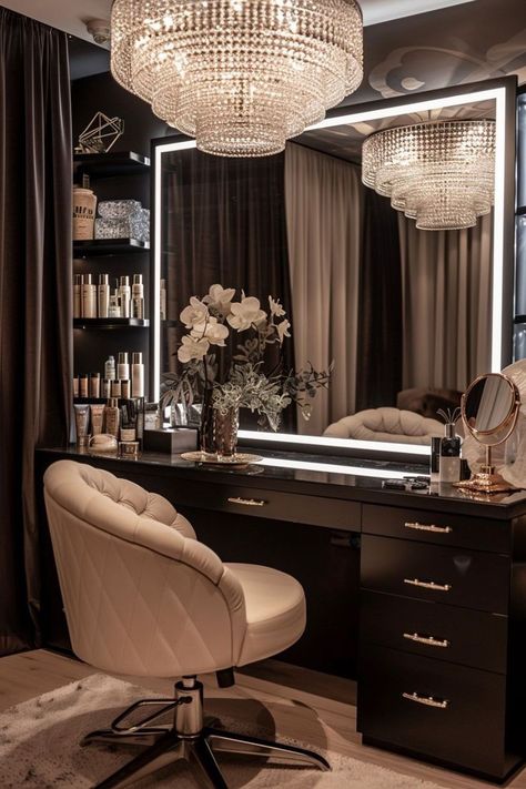 Glam Beauty Room, Vanity Ideas, Bedroom Decor Inspiration, Glam Room, Victorian Furniture, Closet Designs, Room Inspiration Bedroom, Luxury Closet, Beauty Room