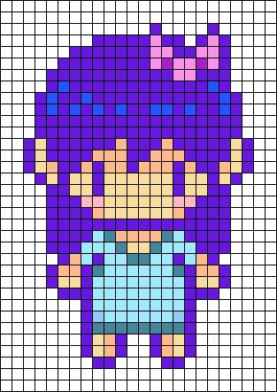 Basil Omori Perler Beads, Perler Bead Patterns Omori, Omori Pixel Art Grid, Karakter Minecraft, Pixel Game, Melty Bead Patterns, Easy Pixel Art, Pixel Art Templates, 8bit Art