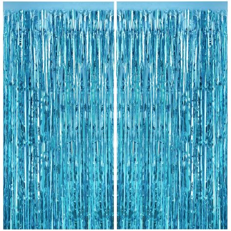 Blue Tinsel Backdrop, Blue Party Streamers, Blue Streamers Decoration, Blue Fringe Backdrop, 1989 Party, Foil Fringe Backdrop, Birthday Cake For Daughter, Curtains Backdrop, Frozen Mermaid