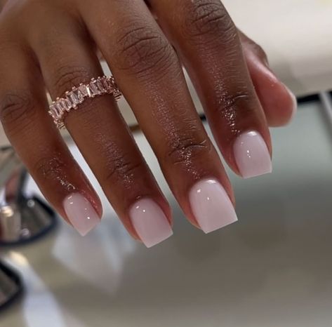 White Gel Nails, Overlay Nails, Kutek Disney, Milky Nails, Acrylic Toe Nails, White Acrylic Nails, Girly Acrylic Nails, Work Nails, Her Nails