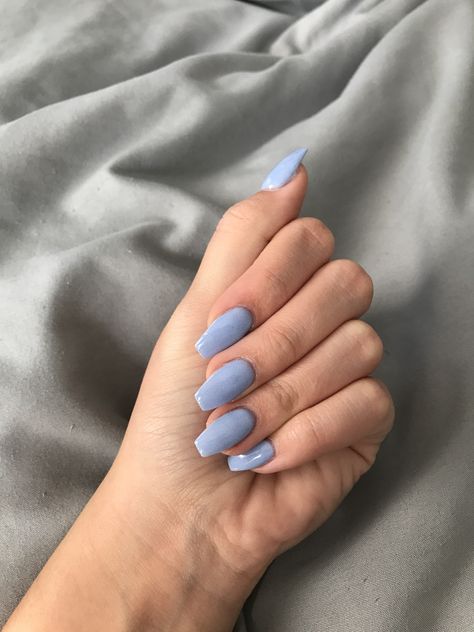 Light blue SNS Nails with tips (color 012) Short Nails Sns, Sns Nails With Tips, Sns With Tips, Sns Tips, Sns Colors, Nails Sns, Sns Nails Designs, S And S Nails, Sns Nails Colors