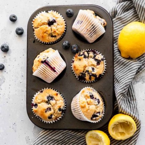 Lemon Blueberry Yogurt Muffins - The Classy Baker Blueberry Muffins Greek Yogurt, Healthy Blueberry Yogurt Muffins, Blueberry Oat Greek Yogurt Muffins, Lemon Yogurt Muffins, Lemon Blueberry Yogurt Muffins, Lemon Blubbery Muffins, Lemon Blueberry Muffins Recipe, Blueberry Yogurt Muffins, Blueberry Yogurt