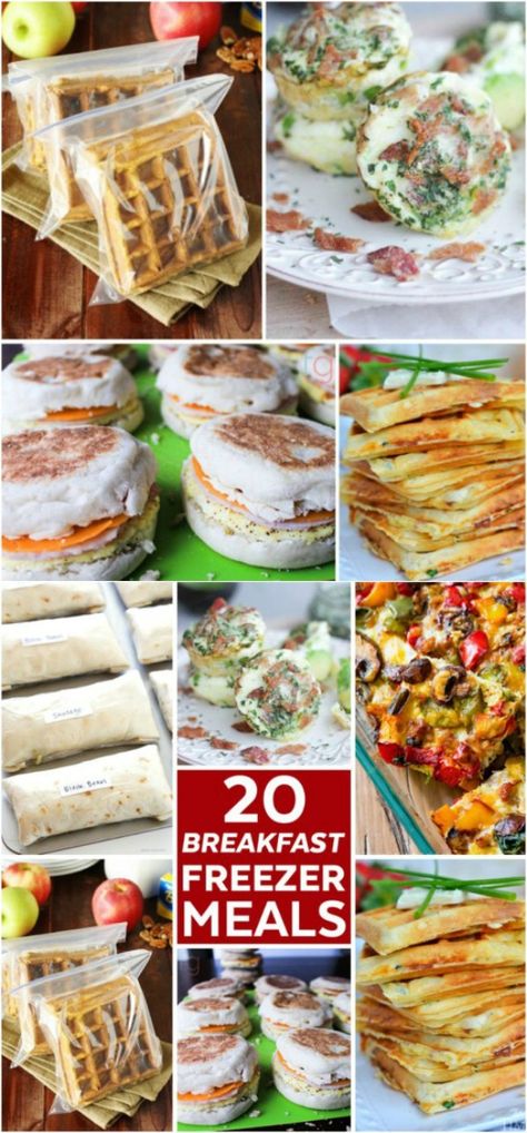 20 Delicious Breakfast Freezer Meals Breakfast Ideas Freezer, Breakfast Freezer Meals, Freeze Ahead Meals, Budget Freezer Meals, Freezable Meals, Freezer Meal Planning, Make Ahead Freezer Meals, Healthy Freezer Meals, Freezer Meal Prep