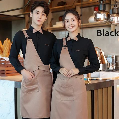 Bar Waiter Uniform, Cafe Uniform Design, Waiter Uniform Design, Restaurant Fancy, Barista Uniform, Bartender Uniform, Waiter Outfit, Restaurant Bar Ideas, Bread Store