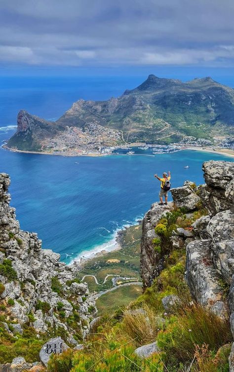 South African Beaches | Amazing views of Hout Bay and the Sentinel on a hike up Chapman's Peak | Facebook South African Beaches, Amazing Views, Cape Town, South African, Small Towns, South Africa, Vision Board, Cape, Hiking