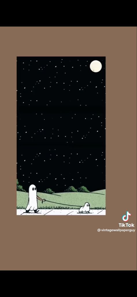 Ghost walking ghost puppy at night halloween fall lockscreen Cute Ghost, Ghost, Puppies, Halloween, Art