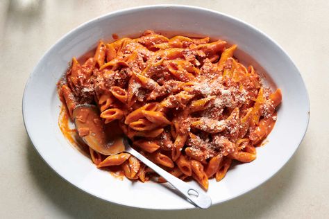 Penne al Baffo (Creamy Tomato-Ham Pasta) Recipe - NYT Cooking Ham Pasta Recipes, Ham Pasta, Easy Pasta Sauce, Red Pesto, Random Recipes, Pasta Dinners, How To Cook Ham, Nyt Cooking, Pesto Pasta