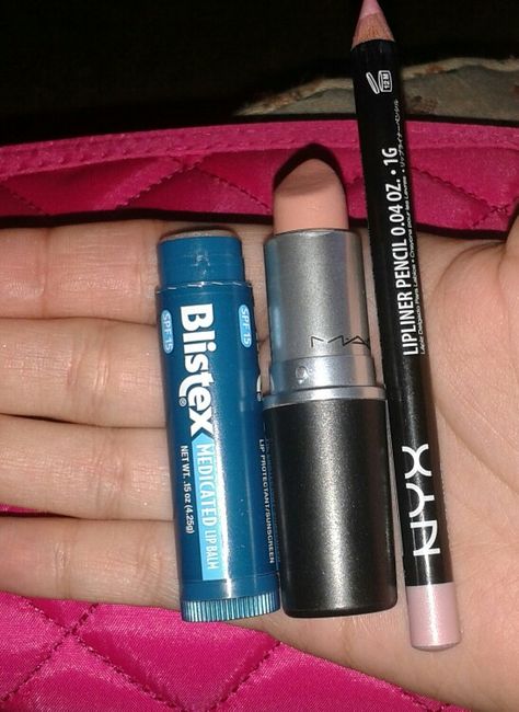 How to get the perfect nude lip: apply blistex chapstick, mac creme d' nude lipstick cremesheen, nyx lipliner in 848 flower Medicated Lip Balm, Nude Lipstick, Nude Lip, Lip Liner, Nyx, Makeup Nails, Makeup Tips, Lip Balm, Makeup Looks