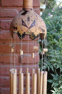 DIY: Make Your Own Wind Chime @AptsForRent Gourd Turtle, Diy Windchime, Carillons Diy, Gorgeous Gourds, Gourds Birdhouse, Decorative Gourds, Hand Painted Gourds, Diy Wind Chimes, Fun Crafts To Do