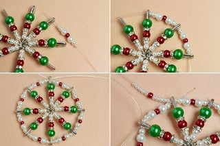 Christmas Beads Craft, Beaded Ornaments Diy, Christmas Beading, Beaded Snowflakes Ornament, Beading Bracelets, Beaded Christmas Decorations, Beaded Snowflake, Beads Christmas, Christmas Snowflakes Ornaments