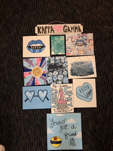 Kappa Painting Canvases, Kappa Kappa Gamma Painting, Kkg Canvas, Kappa Kappa Gamma Canvas, Kappa Canvas, Sorority Canvases, Big/little Baskets, Big Little Canvas, Sorority Art