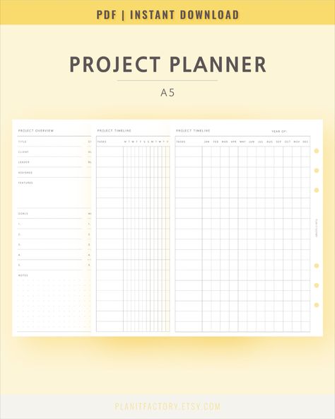 project planner printable template pdf, project tasks, goal planner insert download, task planner, to do list, planner page, project management goal tracker, productivity college planner, schedule organizer work checklist, Gantt chart, milestone Project Timeline, Project Planner Printable, Task Tracker, Planner Printables, Project Planner, Productivity Planner, Organize Your Life, Stay Organized, Journal Planner