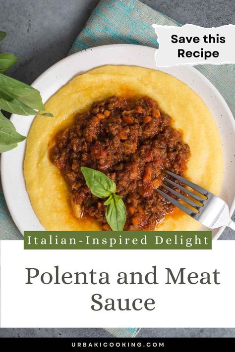 Polenta with meat is a delicious and comforting dish that is enjoyed by many around the world. This dish is a perfect example of how simple ingredients can come together to create a truly satisfying meal. Polenta, which is made from ground cornmeal, has a creamy and slightly sweet flavor that pairs perfectly with the rich and savory flavor of the meat sauce. The meat sauce for polenta is usually made from ground beef or pork, onions, garlic, and tomatoes. The sauce is cooked... Polenta With Meat Sauce, Polenta Ground Beef Recipes, Ground Beef And Polenta Recipes, Ground Beef Polenta, Minced Meat Recipe, Polenta Cakes, Polenta Recipes, Meat Sauce Recipes, Soft Foods