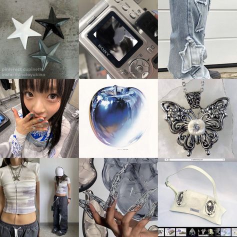 Cybercore Instagram Feed, Digital Y2k Aesthetic, Y2k Aesthetic Moodboard, Instagram Feed Mood Board, Y2k Moodboard Aesthetic, Y2k Ig Feed, Denim Blue Aesthetic, Y2k Core Aesthetic, Y2k Feed