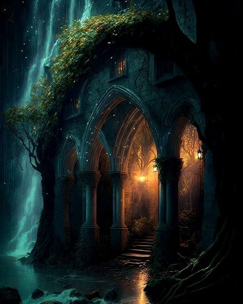 Fantasy Forest Wallpaper, Fantasy Forest, Fantasy City, Fantasy Places, Forest Wallpaper, Fantasy Setting, Fantasy Art Landscapes, Fantasy Aesthetic, High Fantasy