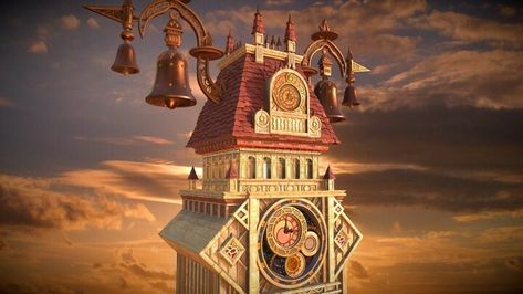 Twilight Town, Heart Doctor, Kingdom Hearts Ii, Sunset City, Clock Tower, Beautiful Buildings, Kingdom Hearts, Empire State Building, Disney Art