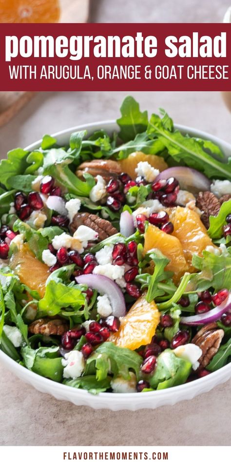 Pomegranate Salad Dressing, Salad Pomegranate, Pomegranate Recipes Salad, Ultimate Salad, Pomegranate Dressing, Orange Pomegranate, Nouveau Flowers, Arugula Salad Recipes, Pomegranate Recipes