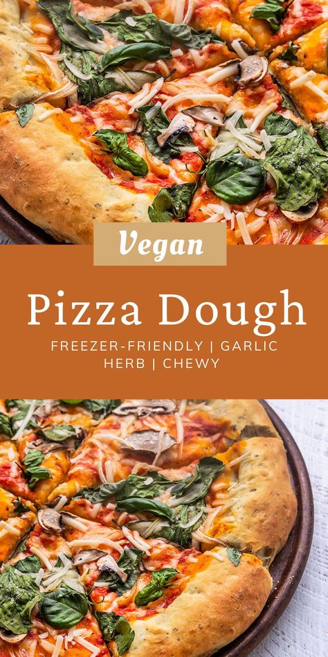 Vegan Alfredo Pizza, Vegan Pizza Toppings, The Best Homemade Pizza Dough Recipe, Herb Pizza, Diy Dough, Vegan Pizza Dough, Pizza Friday, Plant Based Pizza, Dairy Free Pizza