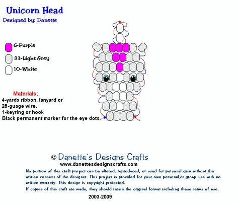 Pony Bead Unicorn Pattern, Pony Bead Unicorn, Bead Unicorn, Beady Buddies, Bead Pets, Pony Bead Jewelry, Bead Buddies, Pony Bead Animals, Beaded Objects