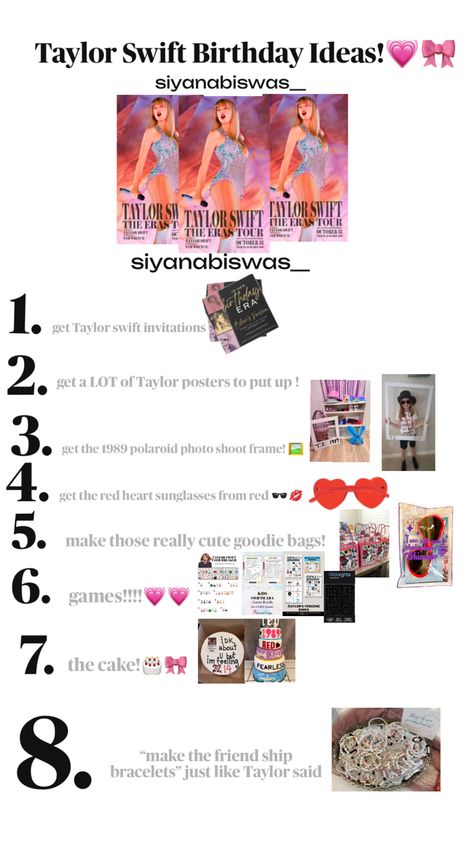 Taylor Swift Birthday Ideas, 13th Birthday Party Ideas For Teens, Taylor Swift Birthday Party, Outside Birthday, Taylor Swift Birthday Party Ideas, Sleepover Birthday Parties, Luau Birthday Party, Taylor Swift Party, Taylor Swift Birthday