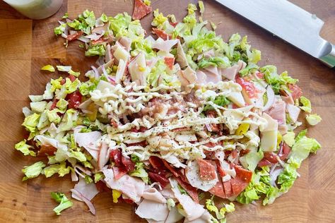 Tiktok Chopped Sandwich, Chopped Hoagie, Italian Sandwich Recipe, Chopped Italian Sandwich, Italian Sandwich Recipes, Burger Board, Hoagie Sandwiches, Italian Hoagie, Keto Salads